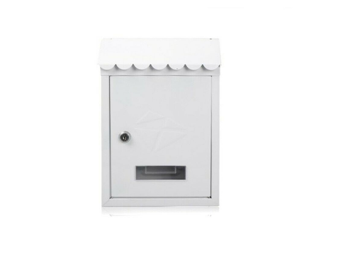 Buzon exterior blanco de metal para paqueteria correo de pared kmt