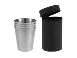 Vaso Metálico Portátil Apilable De Acero Inoxidable Para Exteriores Con Estuche De Transporte Para Acampar Y Hacer Senderismo.