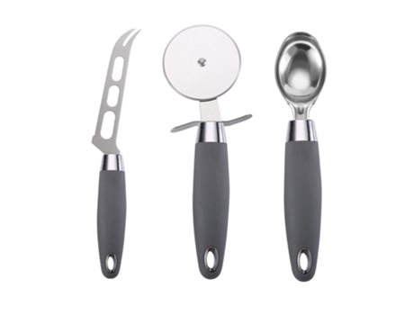 Juego De Utensilios De Cocina De Acero Inoxidable: Cuchillo Para Queso, Cuchillo Para Pizza Y Cuchara Para Helado JEIIBRZUI