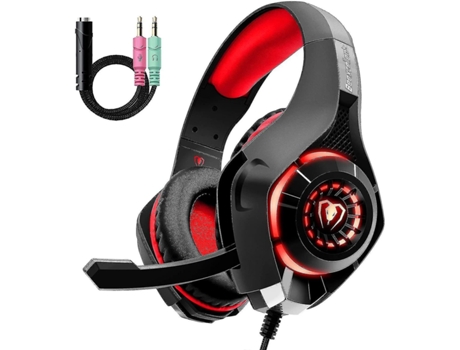 Auriculares de juego, auriculares profesionales LED de 3,5 mm, con micrófono, para PC PC