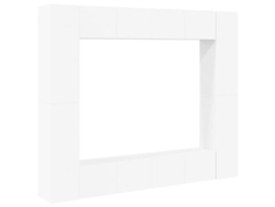 Conjunto de muebles para TV de 8 piezas de madera contrachapada blanca EXCLUSIVO DE MAISON
