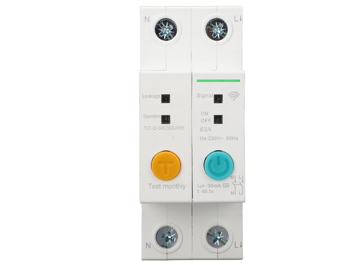 Disjuntor WiFi 2p 63A Ac 230V, Controle Remoto Temporizado, Proteção Contra Vazamento 30mA S/MARCA