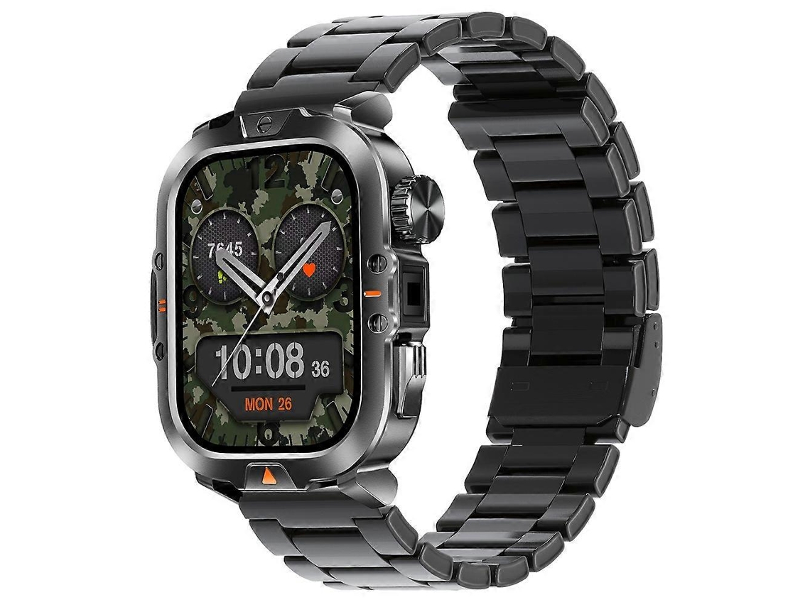 Reloj inteligente Bluetooth V17, monitor de salud y llamadas, rastreador multideportivo IP68 resistente al agua, acero Ly Ebike