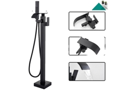 Grifo de bañera de pie, control dual de agua fría y caliente, elegante acabado mate, grifo de bañera OEM