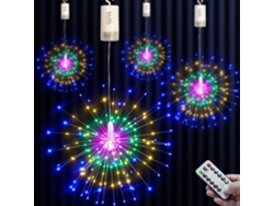 Luzes de Natal em Formato de Hera, com Controle Remoto, Lustre de Estrelas Cintilantes em Led. MDUG (150 Leds Coloridos)