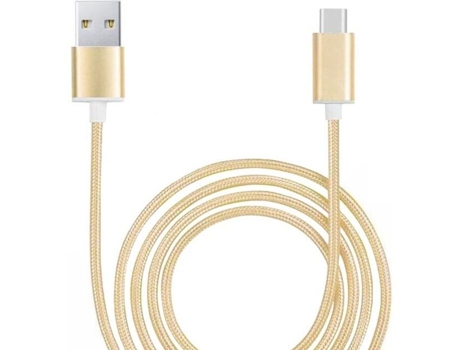 Cable Tipo Trançado Metros Transferência Rápida Dados Carga para Samsung Galaxy A52/A52 5G PH26 Nylon Dorado