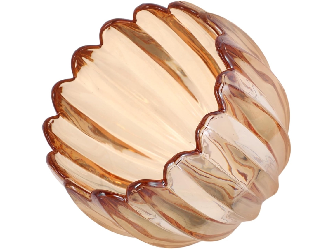 Lámpara De Pared O Colgante Con Forma De Calabaza De Cristal Ámbar.