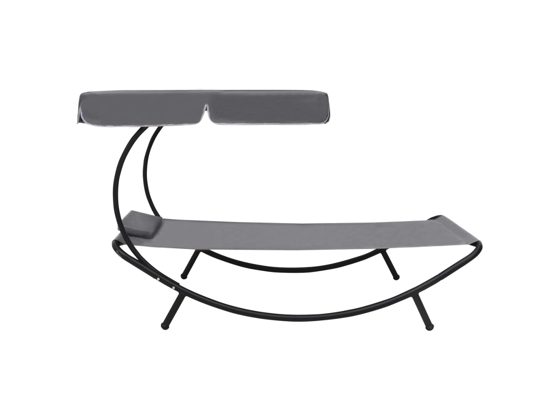 Tumbonasilla De Exterior Con Dosel Y Almohada Gris Wsd85911