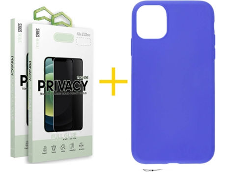 Carcasa + 2 Protectores de Pantalla para iPhone 11 Pro Max ACCETEL Azul