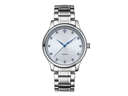 Reloj De Pulsera De Acero Inoxidable Estilo Fashion Analógico De Cuarzo Impermeable (blanco)