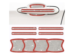 8pcs Pegatinas De Cristal Para Manijas De Puerta De Coche Protectoras Antigolpes Con Brillo