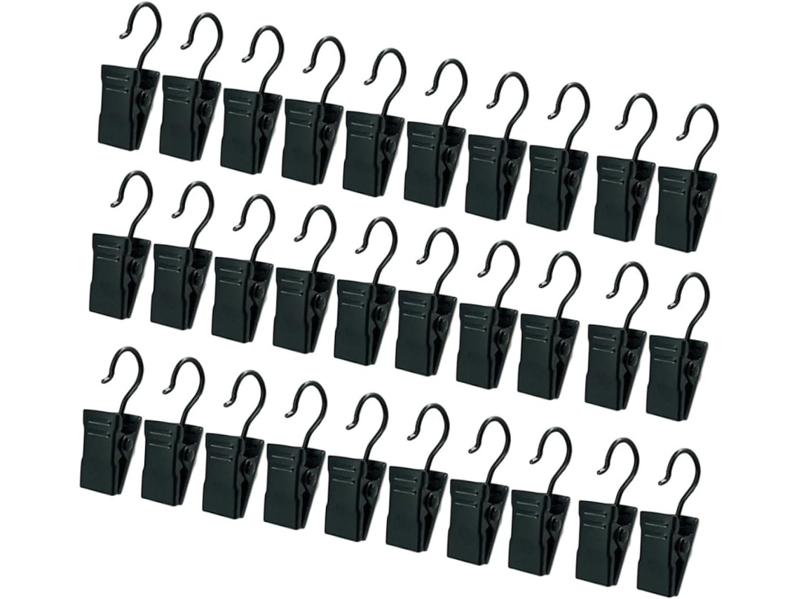 60piezas Anillos De Cortina Duraderos Unidades Con Clips Antideslizantes Y Ganchos Para Cortinas Con Pequeños 60piezas Anillos De Corti
