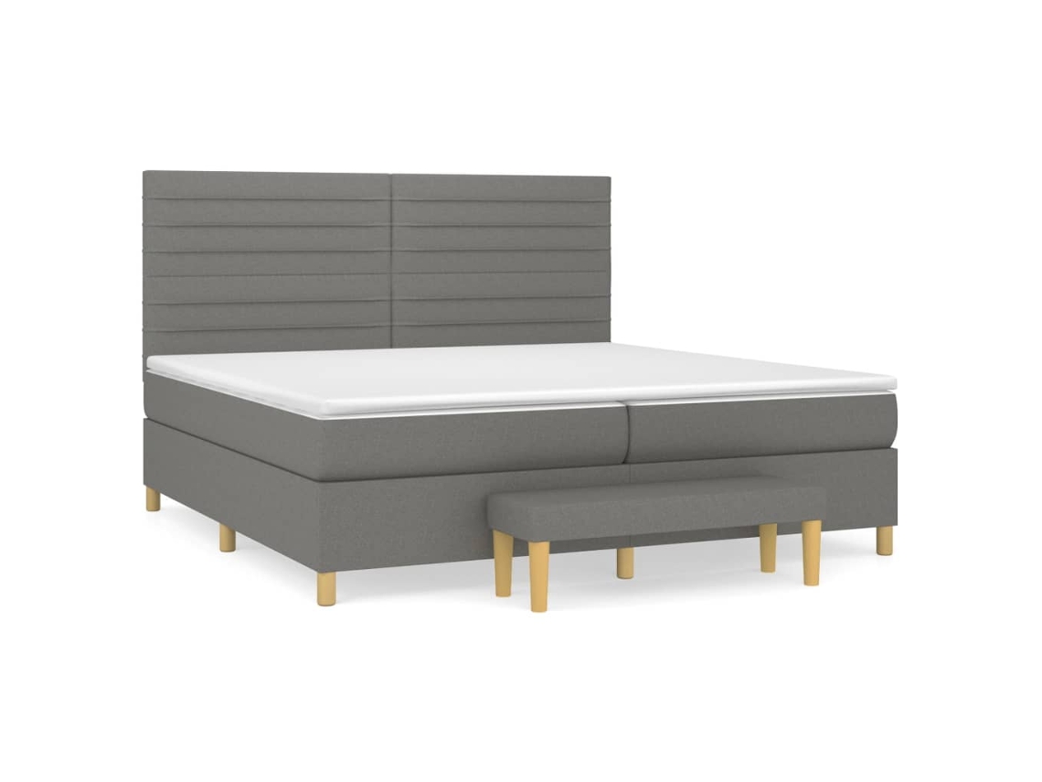 Maison Exclusive - Cama Box Spring Con Colchón Tela Gris Oscuro 200x200 Cm