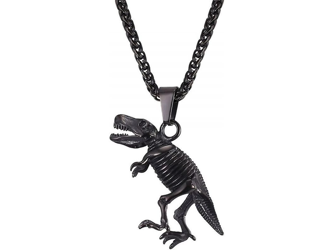 Colgante De Tiburón/pez/delfín Joyería Animal Collar Hombre Niño Acero Inoxidable Zgx 03 Dinosaur Negro