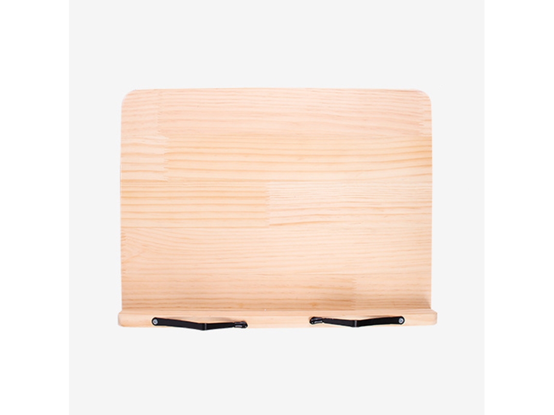 Soporte De Libro De Madera Ajustable Multifuncional Para Lectura, Portátiles Y Tablets Con Clip De Metal 35x25cm