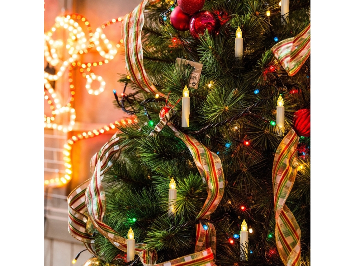 20 Velas Led Sin Llama Con Control Remoto, Velas Navideñas Con Pinzas Para Decoración De Fiestas.