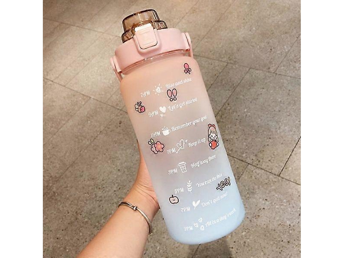 Botella De Agua Deportiva De 2 Litros Con Pajita Grande Y Botella Fitness Gradiente Rosewell