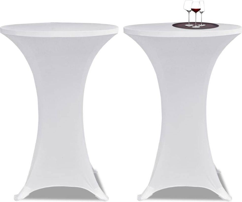 Juego de Manteles VIDAXL Ajustados para Mesa de Pie (Blanco - 80 cm)