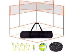 Red de voleibol de 4 vías con altura ajustable y bolsa Tekmaquinas