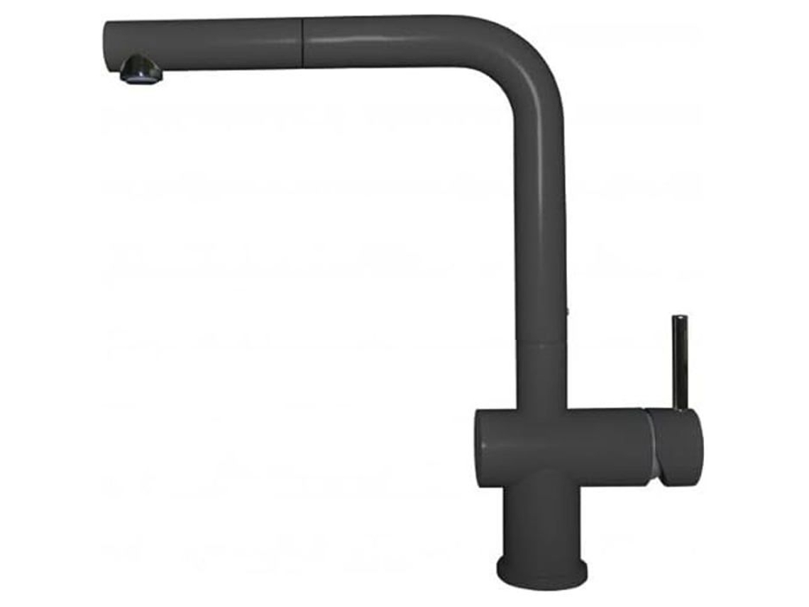 Grifo de cocina Elleci Stream Plus Granitek G40 Nero - Caño extraíble - 1 cubeta