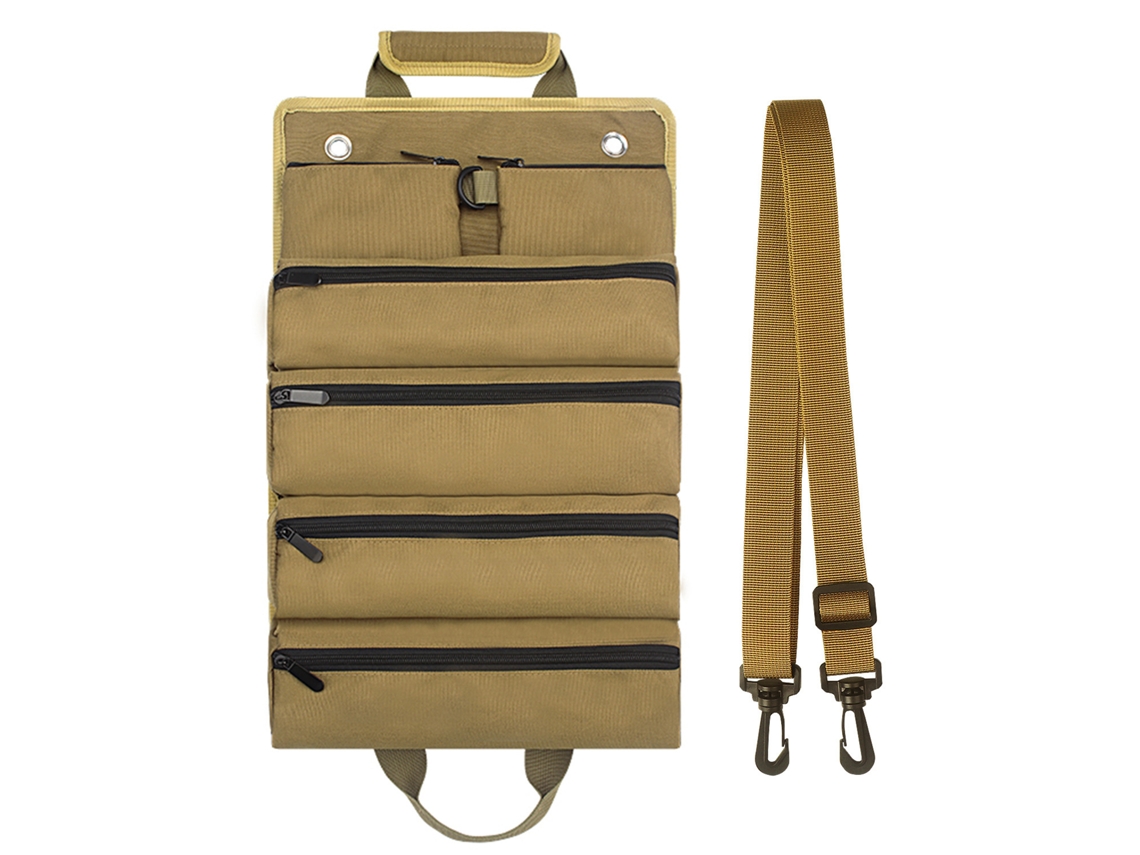 Organizadores De Herramientas Bolsa De En Rollo: 4 Bolsas De Herramientas - Regalos Para Papá Con Correa Para El Hombro CHRUI Khaki