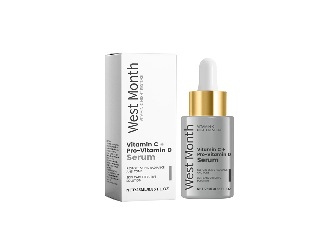 Sérum iluminador con vitamina C para una piel radiante.