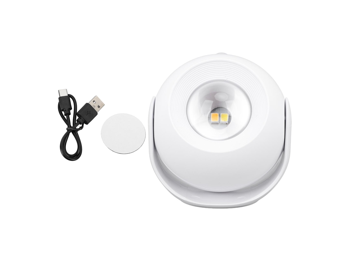 Luz Nocturna Usb Recargable Con Sensor De Movimiento, Modos De Iluminación Giratorios, Inalámbrica Para Dormitorio, Baño, Cocina Y Pasillo.