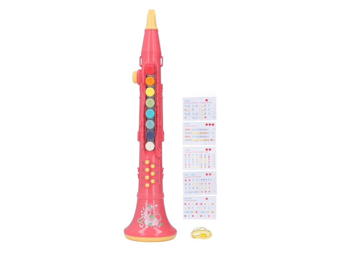 Clarinete De Juguete Educativo Para Niños Con Volumen Ajustable Y Luz - Lindo Regalo - Rojo