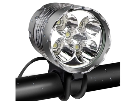 Luces de bicicleta Luz de bicicleta Super brillante 6000 lúmenes 5 Led Impermeable Luz de flash de bicicleta de montaña L-Faro blanco ENZONS