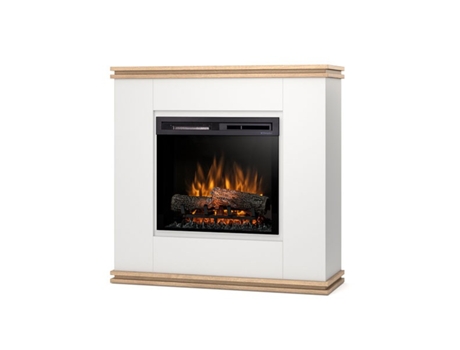 Chimenea LED eléctrica independiente VENA 23' Blanco mate / Roble claro 103 x 100 x 35.4 OUTINFIRE