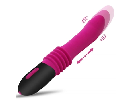 Vibrador de masaje telescópico multifrecuencia para mujer (rosa roja) YIZHOOD