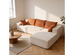Coco Living Sofá De Salón Luna 3 Plazas - Blanco Naranja Derecha