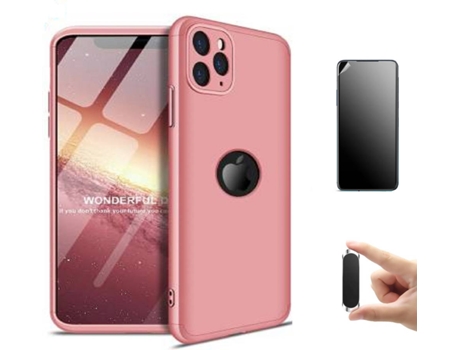 Kit Carcasa y Protector iPhone11 Pro Ultimatte, Slim Armor 360º y Soporte Magnético Rosa