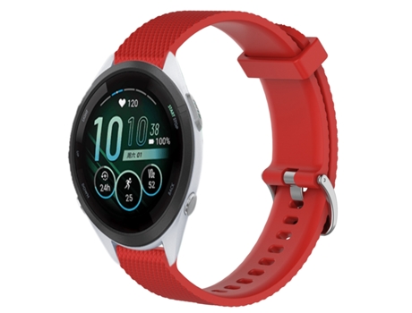 Correa de reloj inteligente para Garmin Forerunner 265S 18 mm Silicona con textura de diamante (Rojo)