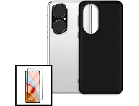 Kit Carcasa, Protector Cristal 5D Huawei P50 Phonecare Silicona Liquida