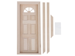 20du26 Puerta miniatura de madera de abedul 1/12 para accesorios de casas de muñecas y muebles de bricolaje
