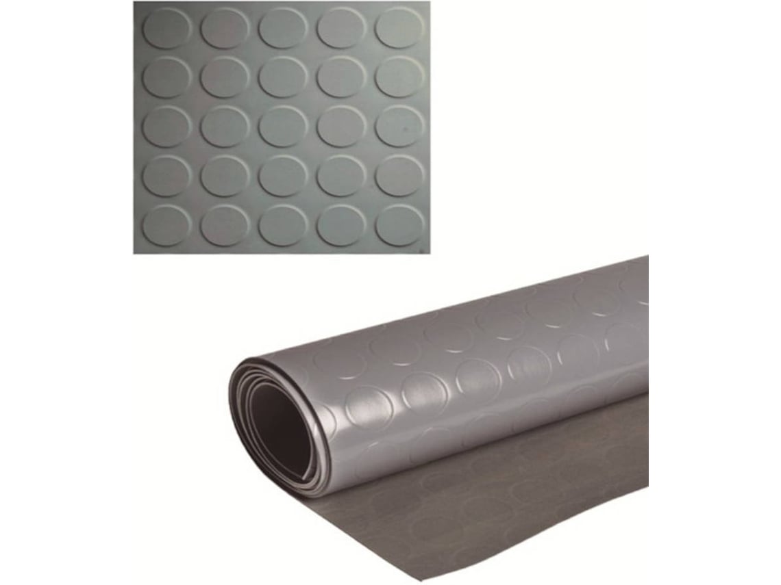Suelo Goma - Botones Gris - 1mm - 140x250cm - Composición 100% PVC - Suelo Caucho - Suelo PVC - Suelo Protector