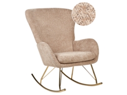 Silla mecedora BELIANI Anaset de Bouclé Beige 74x99x99