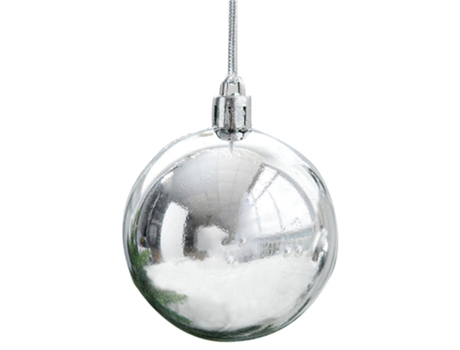Juego de adornos de bolas de Navidad para árbol de Navidad, decoraciones inastillables para vacaciones, fiestas, - Plata, 15 cm