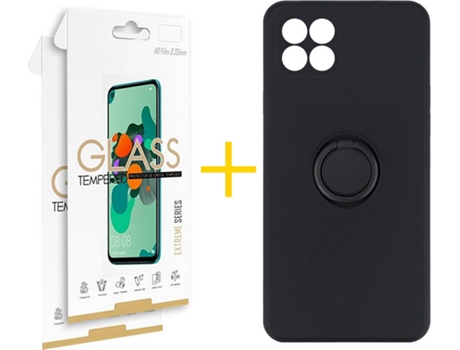 Carcasa + 2 Protectores de Pantalla para Huawei P40 Lite SKYHE Negro