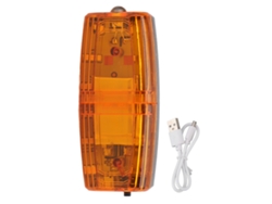 Mini linterna LED de emergencia 2026 con clip para el hombro, luz estroboscópica amarilla por gravedad para ciclismo y carreras nocturnas.