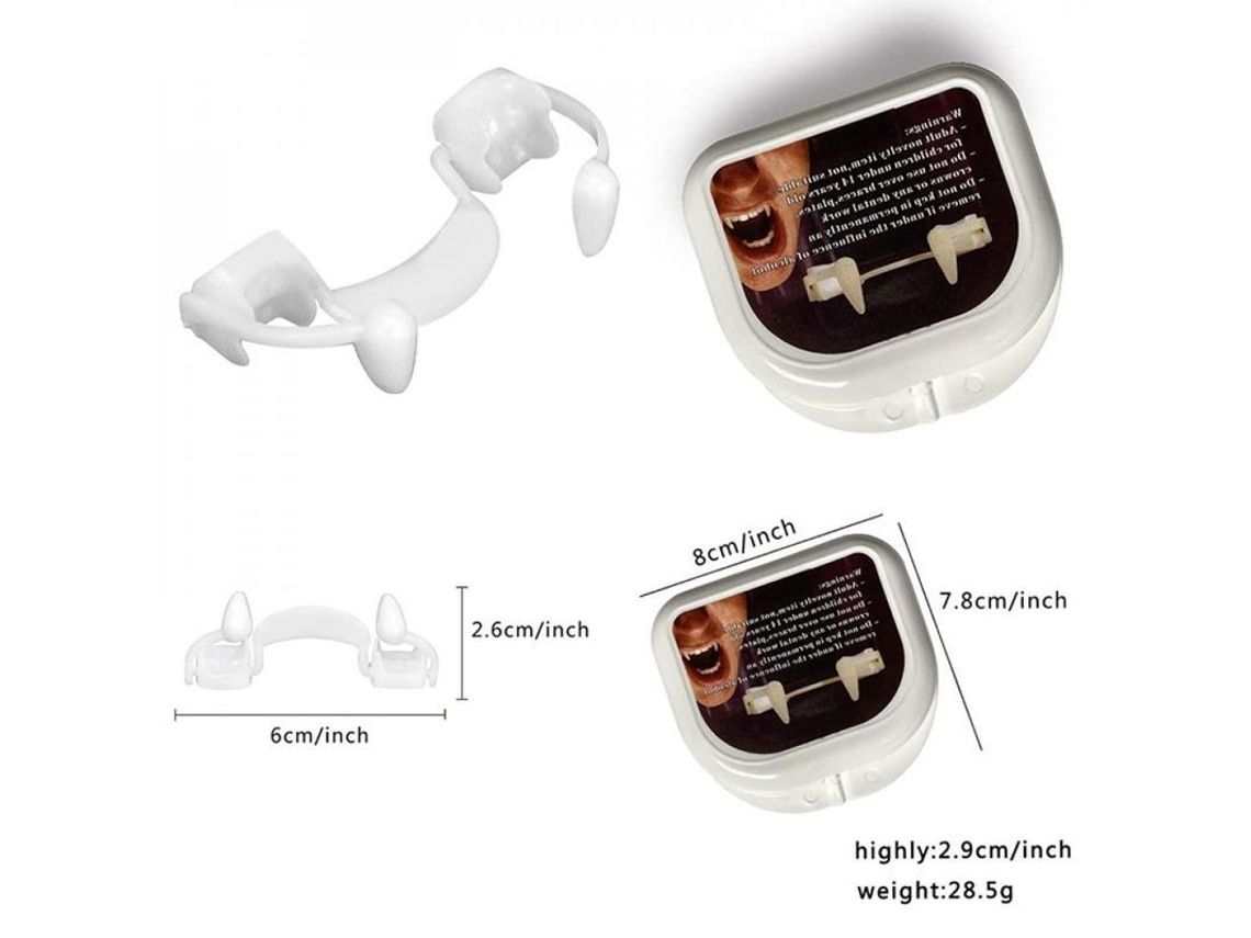 Dientes de vampiro Rebe, accesorios retráctiles para cosplay de Halloween para festivales de terror, sangre Zmz, 1 pieza en caja