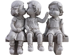 Estatua Infantil Del Primer Beso – Escultura Decorativa De Jardín Con Temática De Amor De Cachorros – Figura En