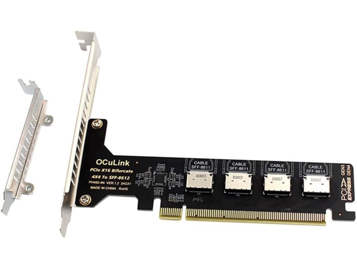 Tarjeta De Expansión De Disco Duro Oculink Sff8611 Y 8612 De 4 Puertos Pcie X16