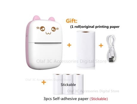 Mini impresora de etiquetas de gatos y osos, impresora térmica portátil de 200Dpi, impresión sin tinta, pegatinas de 57Mm para Ios y Android HHZ