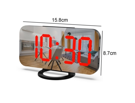 Reloj despertador LED con salida USB dual, reloj con espejo de carga para teléfono móvil, reloj creativo digital