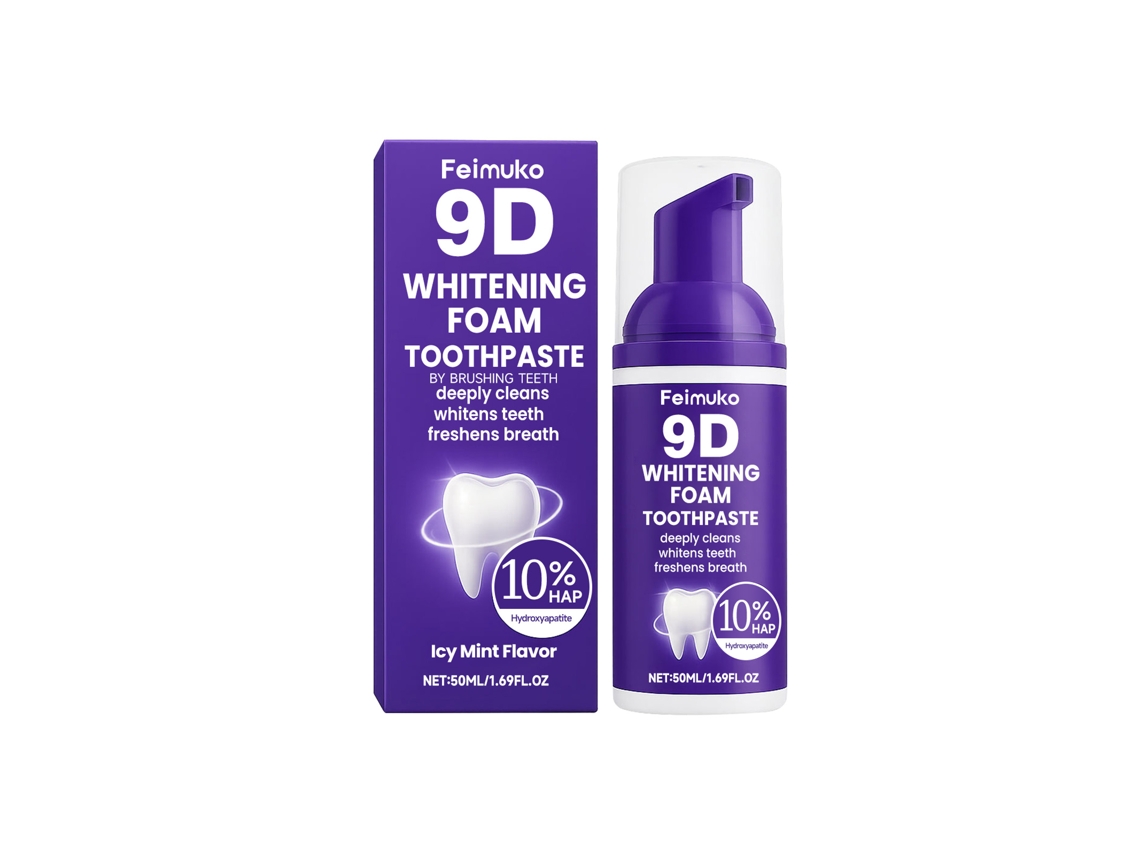 Mousse blanqueadora dental morada para un blanqueamiento efectivo