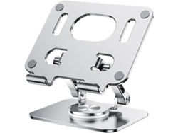 Soporte Giratorio De 360° Para Tablet, Mini Escritorio Plegable Con Altura Ajustable, Color Plata.
