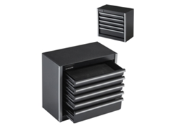 Caja de herramientas portátil Succebuy 218 x 118 x 205 mm con 5 cajones, color negro