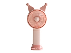 Mini ventilador rosa recargable por USB para el hogar, la escuela y la oficina.